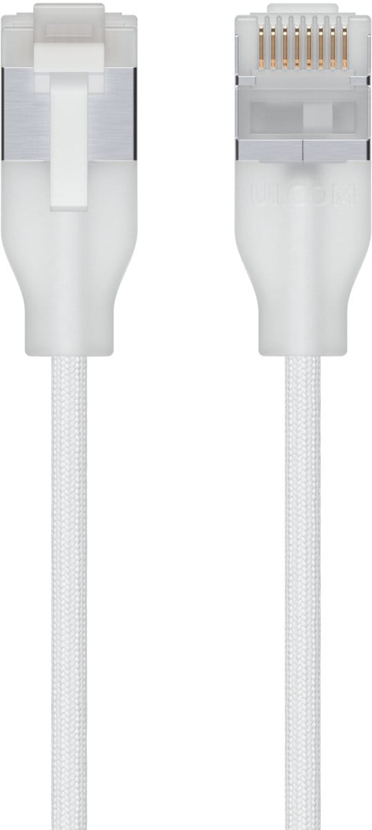 Ubiquiti UACC-Cable-Patch-EL-C6A-12M-W netwerkkabel Doorschijnend, Wit Cat6a Rond