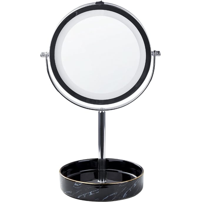 SAVOIE - Make-up spiegel - Zilver/Zwart - IJzer