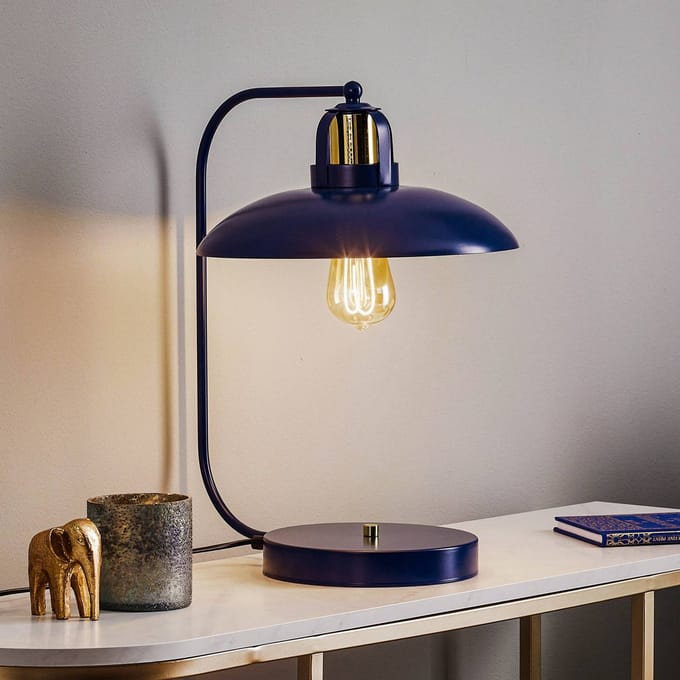 Eko-Light Tafellamp Felix, blauw/goud