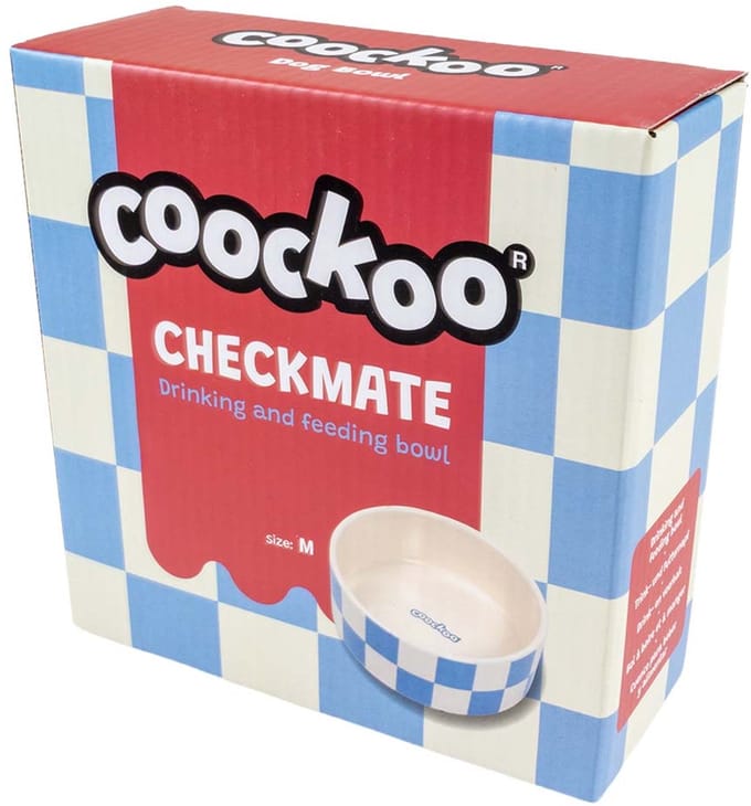 Coockoo Eetkom Checkmate! Blauw/wit S-430ml