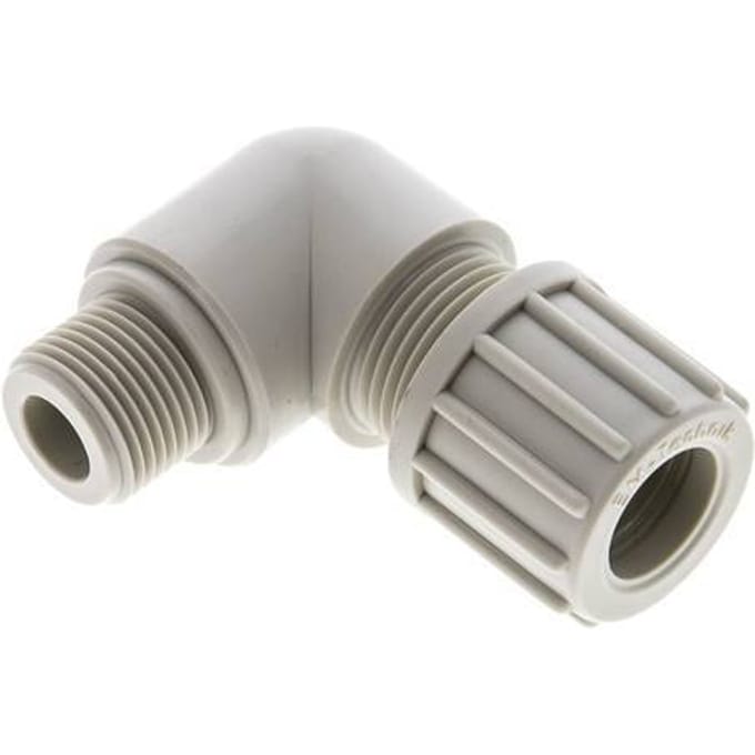 14x12mm & G3/8'' PP L-Vorm Knelfitting Buitendraad 10bar