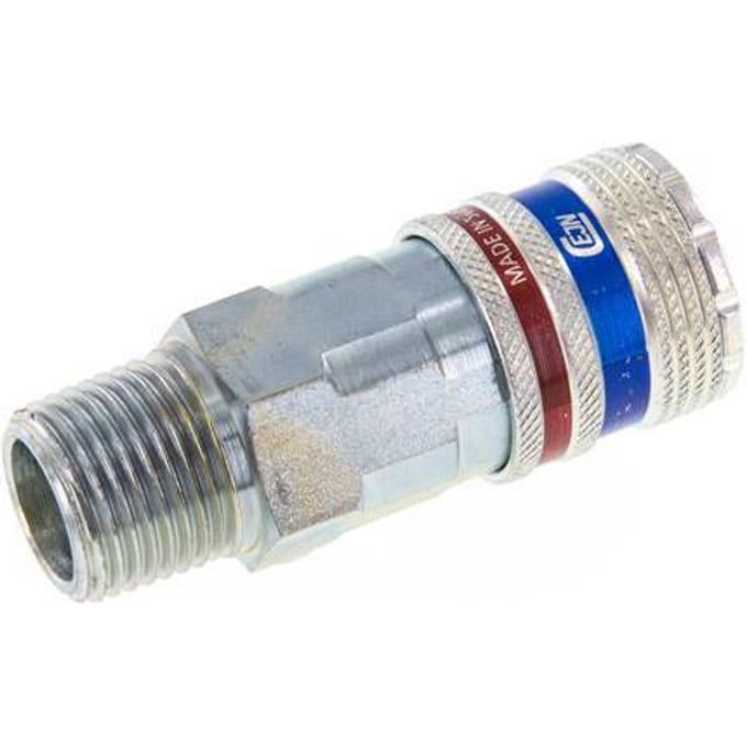 Staal/Messing DN 10.4 Safety Luchtkoppeling Snelkoppeling R 1/2 inch Buitendraad - CLS10-M-SB-SE-C-012
