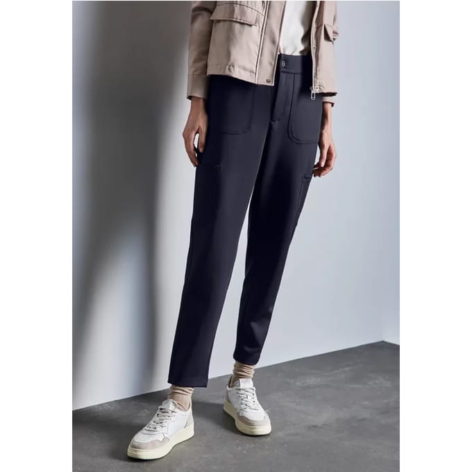 Jersey keperstof cargo broek