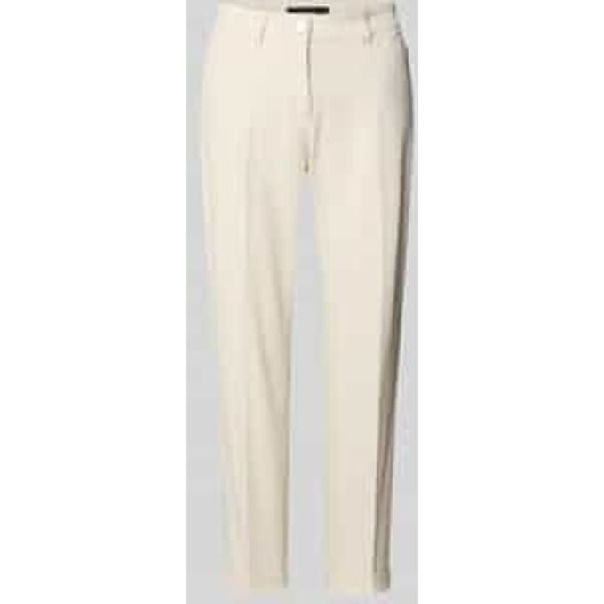 Slim fit stoffen broek met persplooien, model 'KATHREEN'