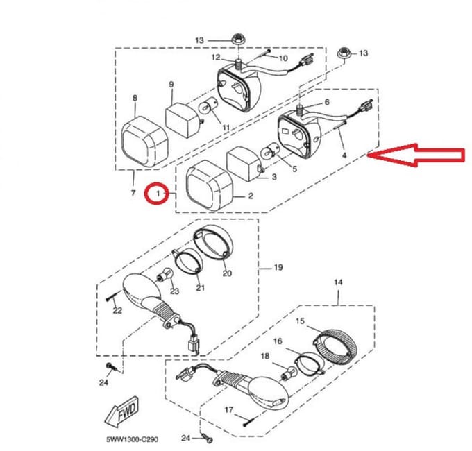 Clignotant origine pour moto Neuf