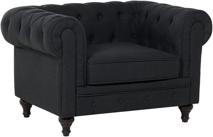 CHESTERFIELD - Chesterfield fauteuil - Grafietgrijs - Polyester