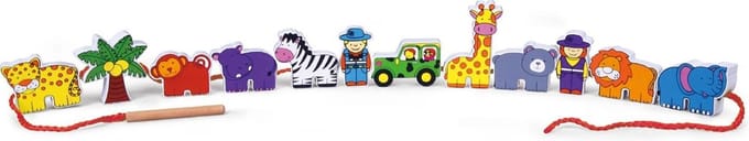 Viga Toys - Rijgspel Dierentuin - Kinderspel