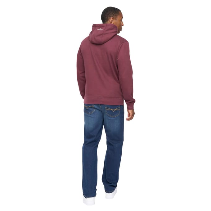 Crosshatch Heren Vintarge Hoodie (Rum Rozijn)