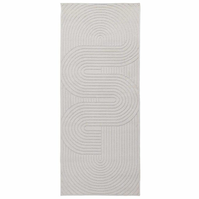 vidaXL - Binnen- - en - buitenkleed - PALMERAS - Crème - 200 - x - 80 - cm - Polyester