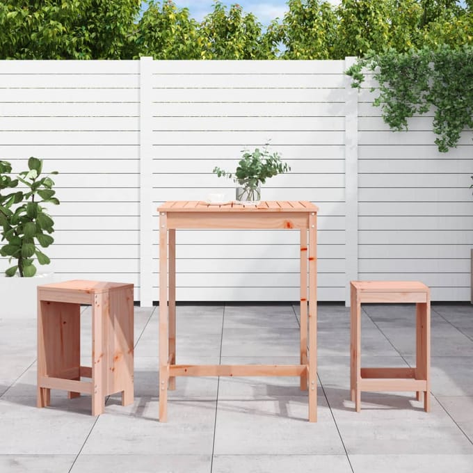 vidaXL - 3-delige - Tuinbarset - massief - douglashout