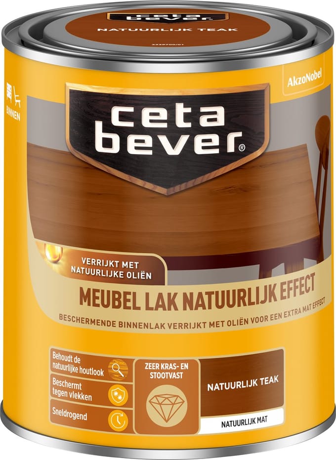 Cetabever - Meubellak Natuurlijk Effect - Natuurlijk Teak - 750 Ml
