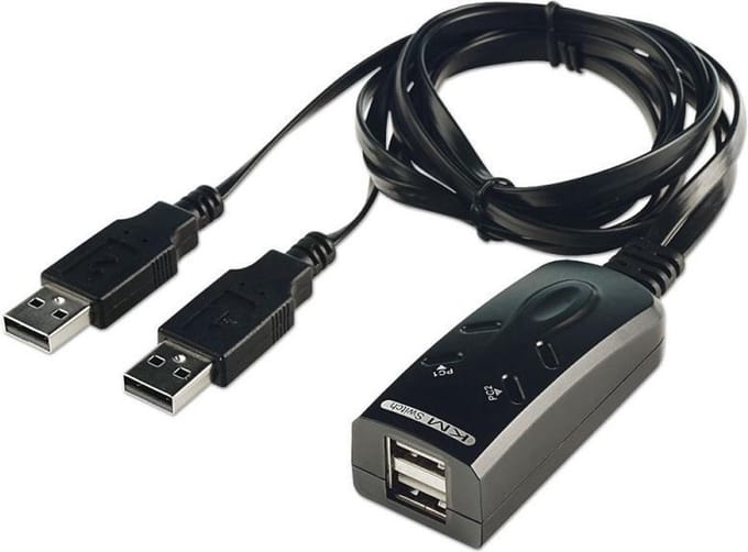 Lindy 2 Port USB KM Switch - keyboard/mouse switch - 2 ports
