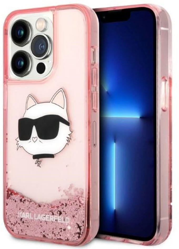 Karl Lagerfeld KLHCP14XLNCHCP iPhone 14 Pro Max 6.7" pink/pink hardcase Glitter Choupette Head