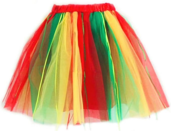 Carnaval tutu (rood geel groen)