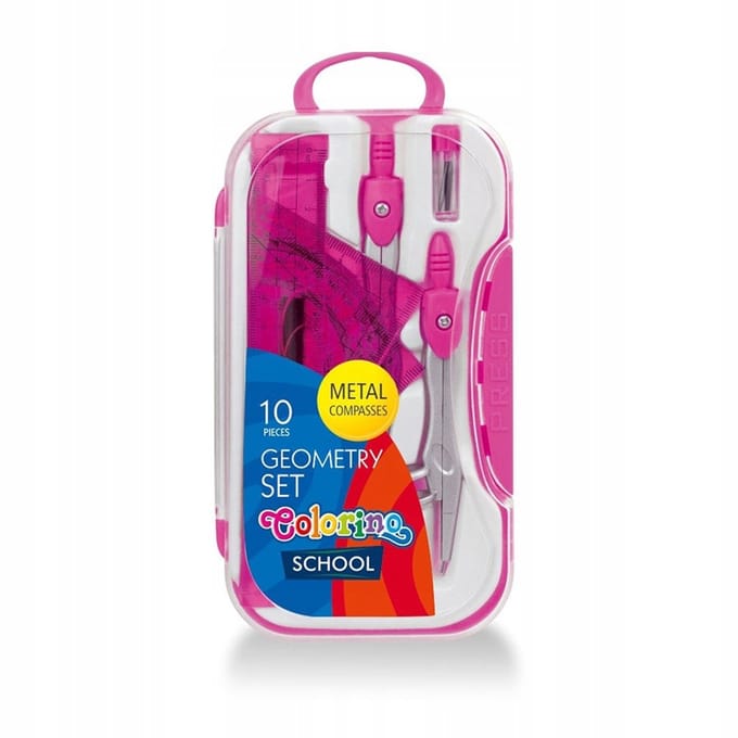 Colorino School Geometrie Set 10 Delig Roze