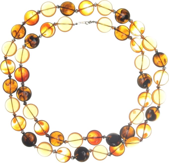 Behave - Lange kralen ketting - Bruin - 110 cm