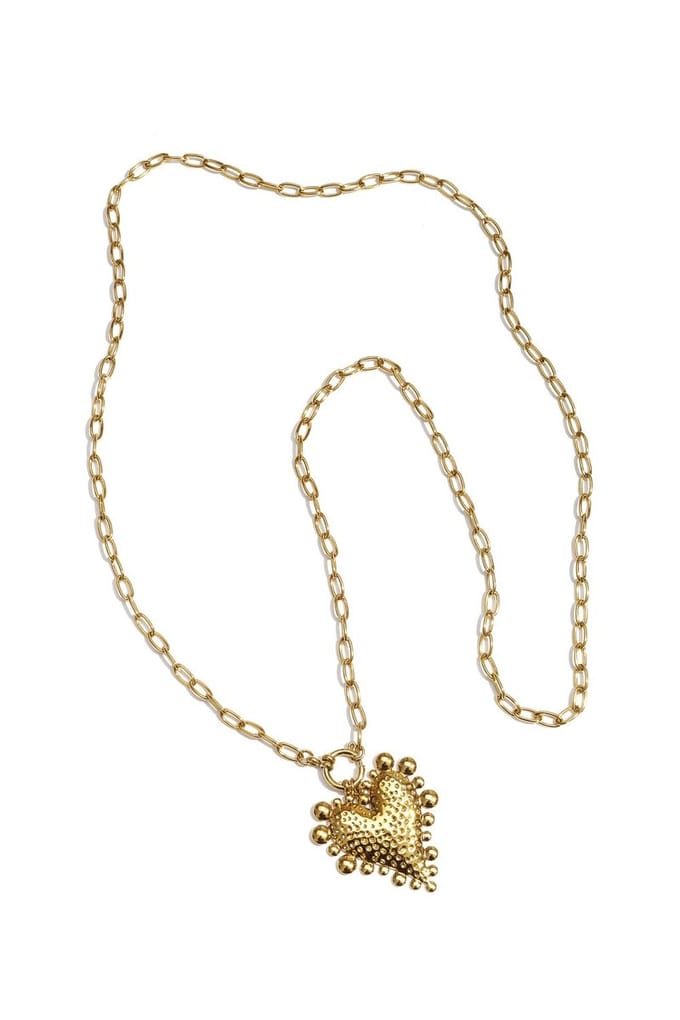 Bijoutheek Collier Chunky Hart Lang Goudkleurig