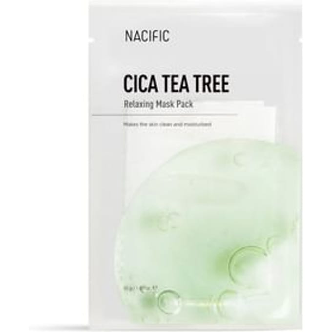 Nacific, Cica Tea Tree Ontspannend Schoonheidsmasker, 1 Sheetmasker, 30 gram (30 gram) white
