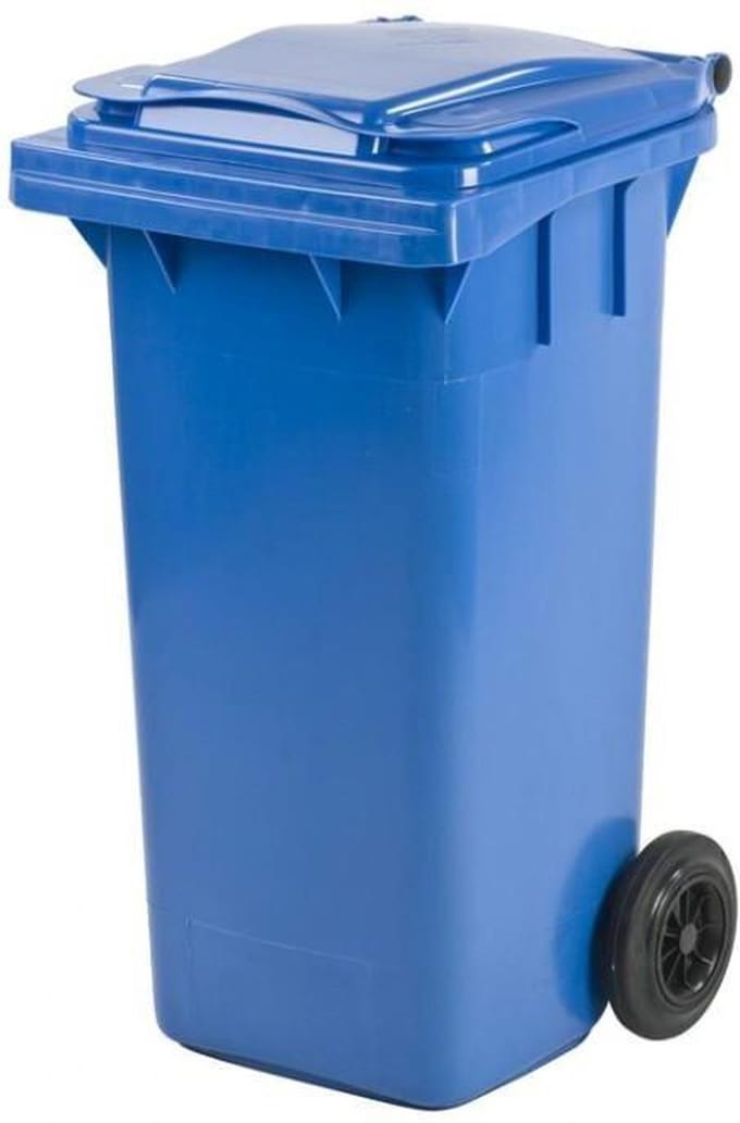 Kunststof Rolcontainer Afvalcontainer Antwerpen Mini-container 140 liter blauw 140liter 140l