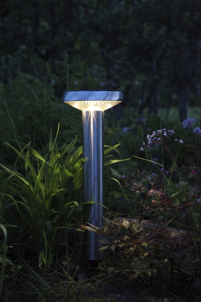 RTM Lighting Solar Priklamp -RVS -Warm Wit -45CM -Zonne-Energie