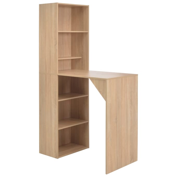 vidaXL - Bartafel - met - kast - 115x59x200 - cm - eikenkleurig