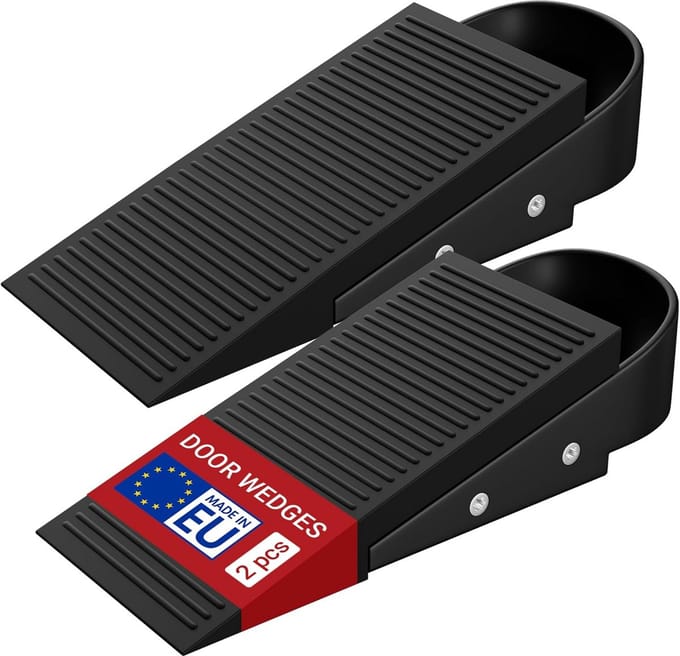 Set van 2 rubberen deurwiggen met handgreep - antislip deurstopper voor binnen en buiten