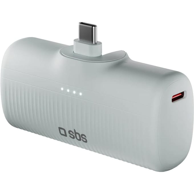 Batterie externe EcoPower 5000 mAh 10W avec port USB-C intégré - gris