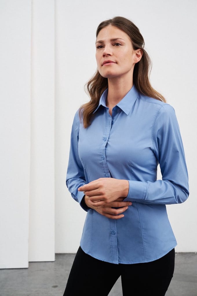 Daiber Blouse Dames Met Lange Mouwen (Licht Blauw) Maat S