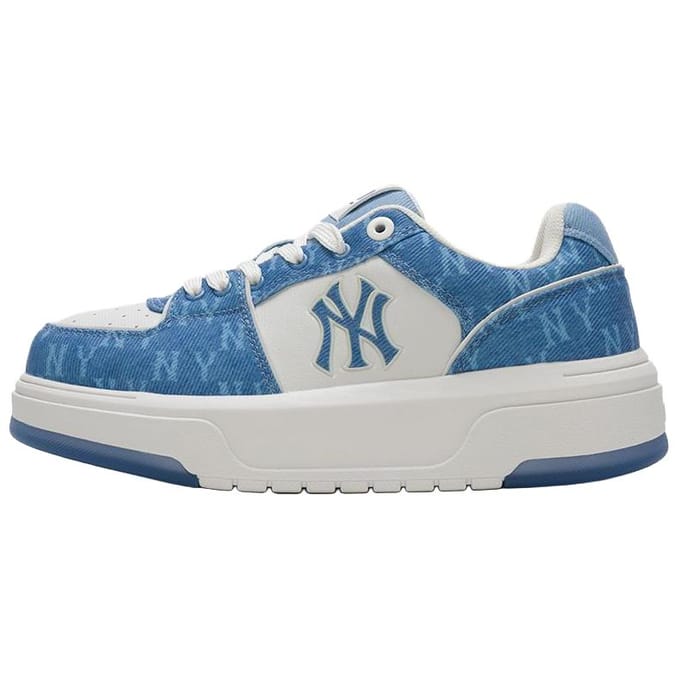 Baskets MLB Chunky Liner Jean Monogramme SL Polyvalentes Confortables Augmentant la Hauteur Basse Unisexes Bleu 3ASXM016N-50BLD 43 white
