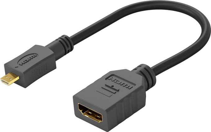 Goobay Micro HDMI / HDMI-adapter, 4K/60 Hz, HDMI micro-connector (type D) > HDMI-bus (type A)