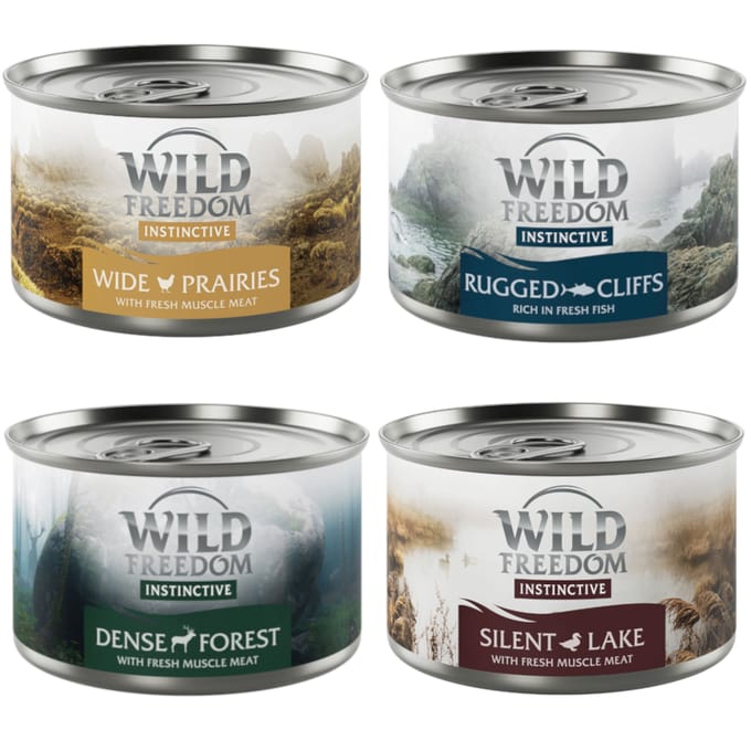 6 x 140 g Wild Freedom Instinctive Misty Mountains - Gemengd pakket Katten Natvoer