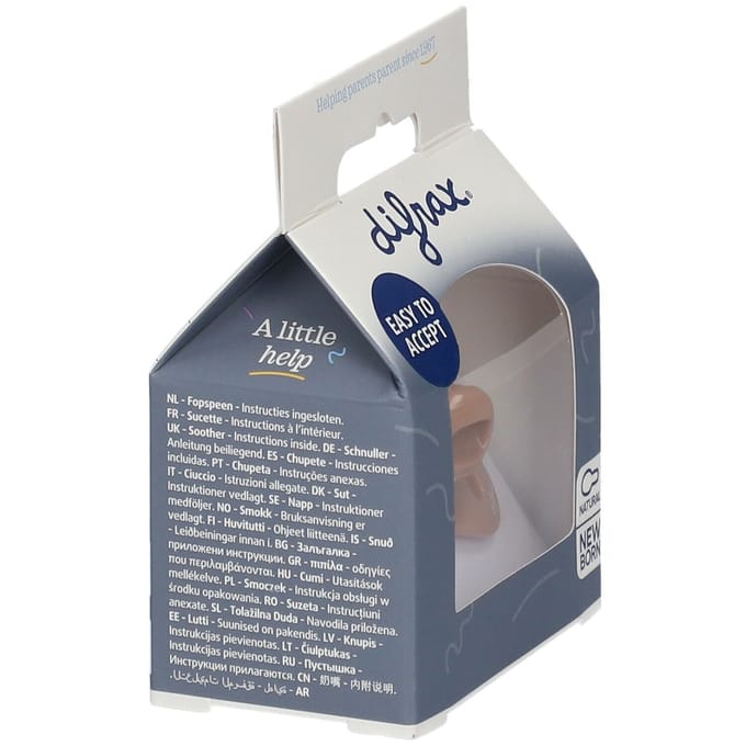 Difrax Uni Fopspeen - Rond - -2/+2 Mnd - Caramel