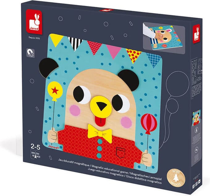 Janod - Spel - Vrolijke Gezichten magneetspel