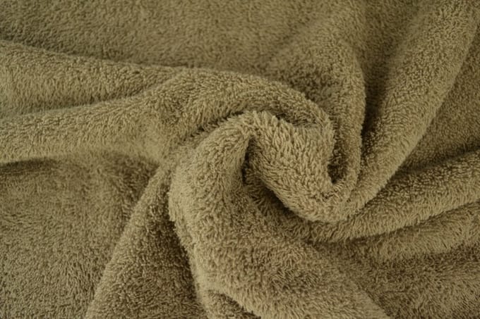 10 meter badstof - Taupe - 90% katoen - 10% polyester