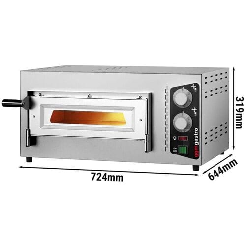 GGM Gastro Elektro Pizzaofen - 4x 24cm - Manuell Zilver