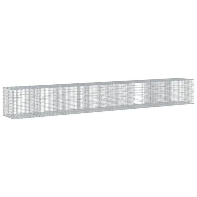 vidaXL - Schanskorf - 800x100x100 - cm - gegalvaniseerd - ijzer - zilverkleurig