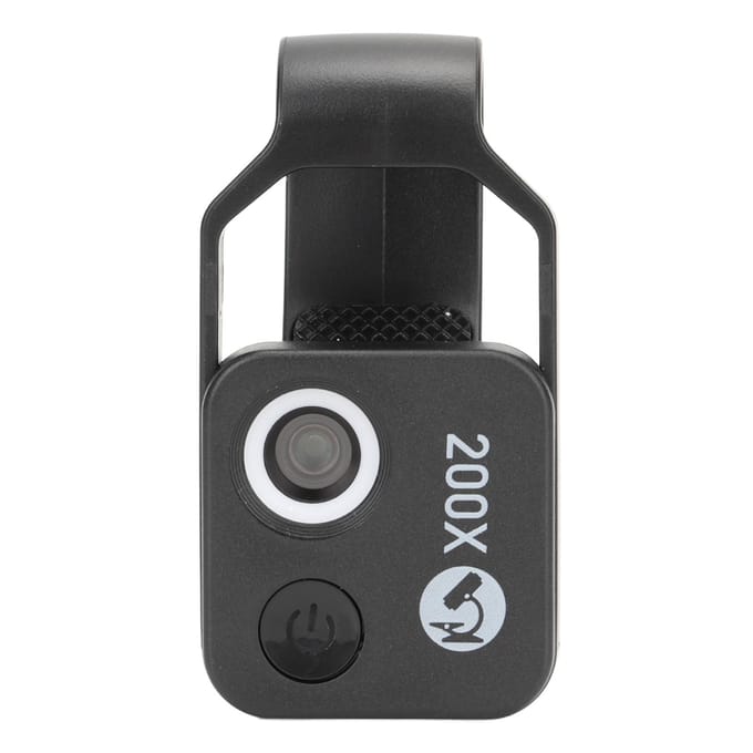 Microscope de poche mini pour téléphone 200X, design à clip, microscope pour téléphone avec lumière LED et CPL pour jadéite et métal noir