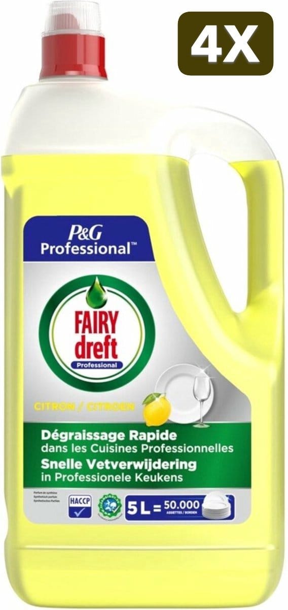 4 x Dreft Washing Up Liquid Lemon - 5 liter