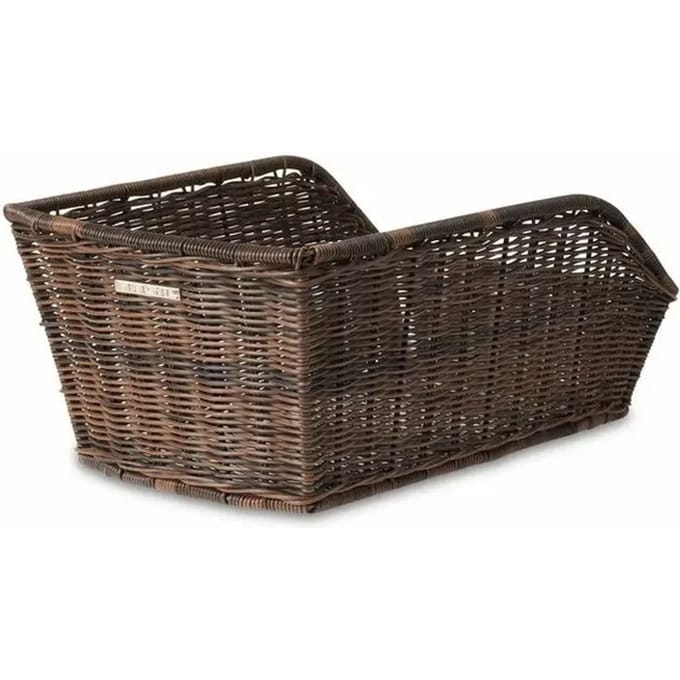 Basil Cento Rattan Look Fietsmand - Achter - Kunststof rotan - Bruin
