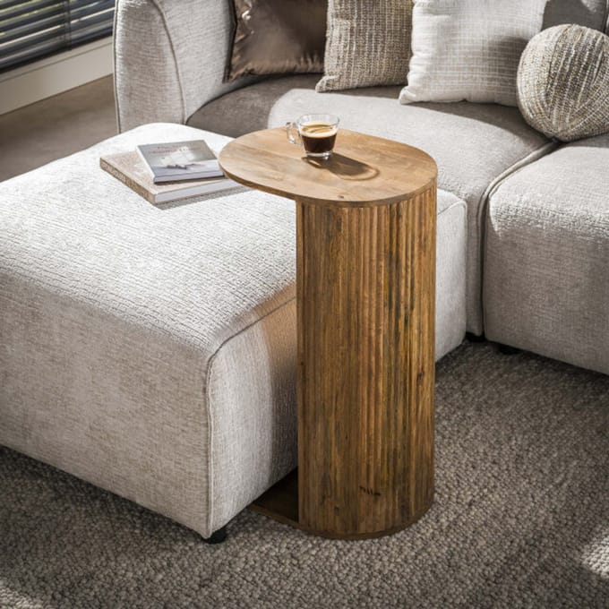 Hoyz Collection - Bijzettafel Wave - Beige - 45x35x70 cm