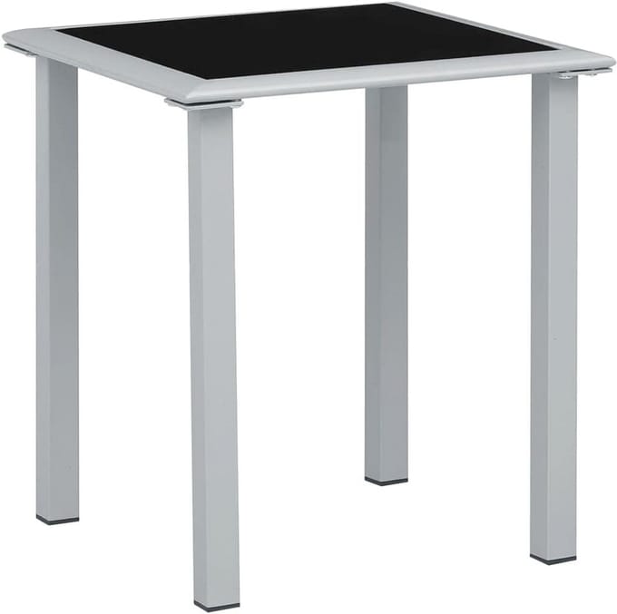Tafel voor Tuin en Terras Vierkant Staal en Glas