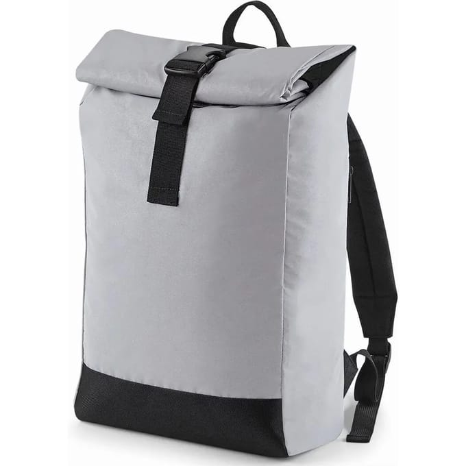 Reflective Roll-Top Backpack/Rugzak BagBase - 15 Liter Silver