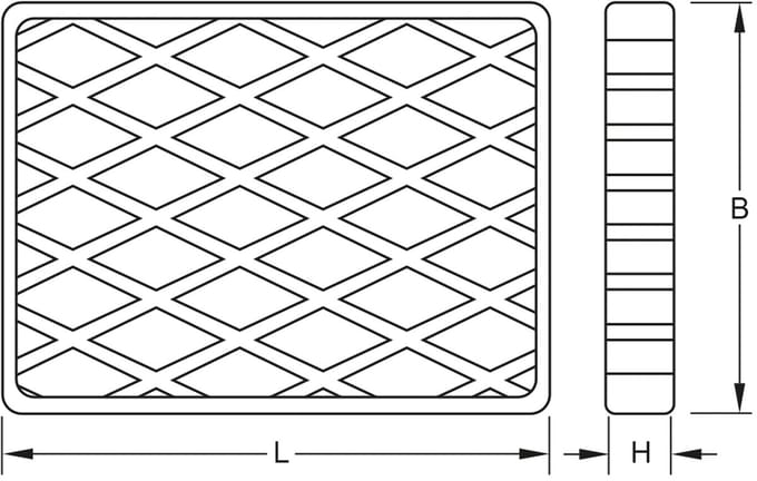 KS TOOLS rubberen pad 01 voor hefbruggen 160 x 120 x 20 mm - 160.0476