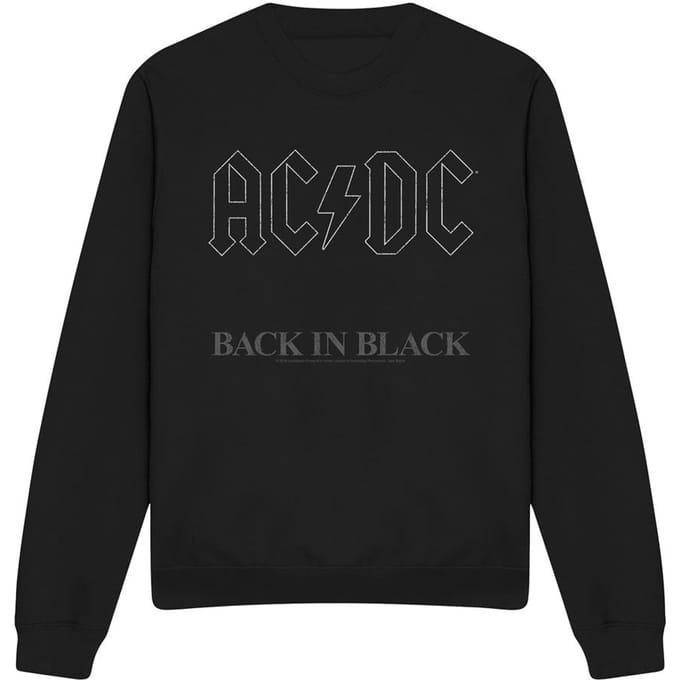 AC/DC Unisex Sweatshirt Back In Black voor volwassenen (Zwart)