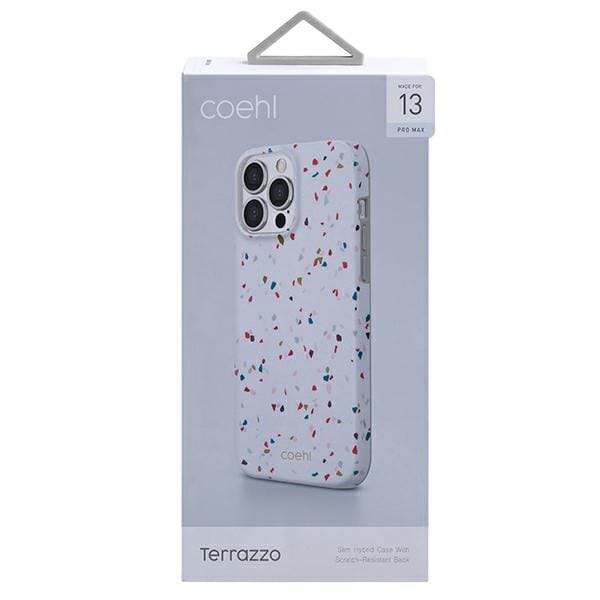 UNIQ Coehl Terrazzo - iPhone 13 Pro Max Hoesje - Wit - Premium Materiaal