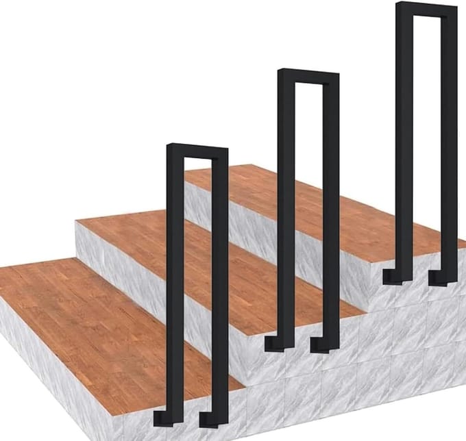 Trapleuning Set - Traphek - Veilig Traplopen - Stevig Smeedijzer - 90cm - Zwart