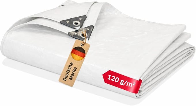 Afdekzeil - Beschermdoek - Tuinonderhoud - UV-bestendig - 5 x 6 meter - Wit
