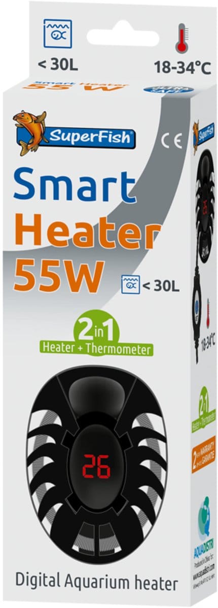 Superfish Smart Verwarmer 0-30 L - Verwarming - 20.8 cm Zwart 55 Watt