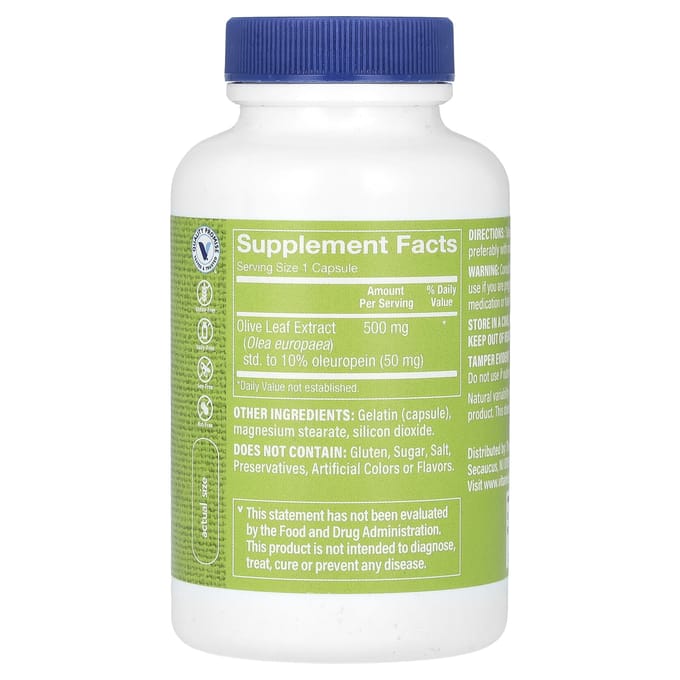 Olijfblad Extract, 500Mg, 100 Capsules