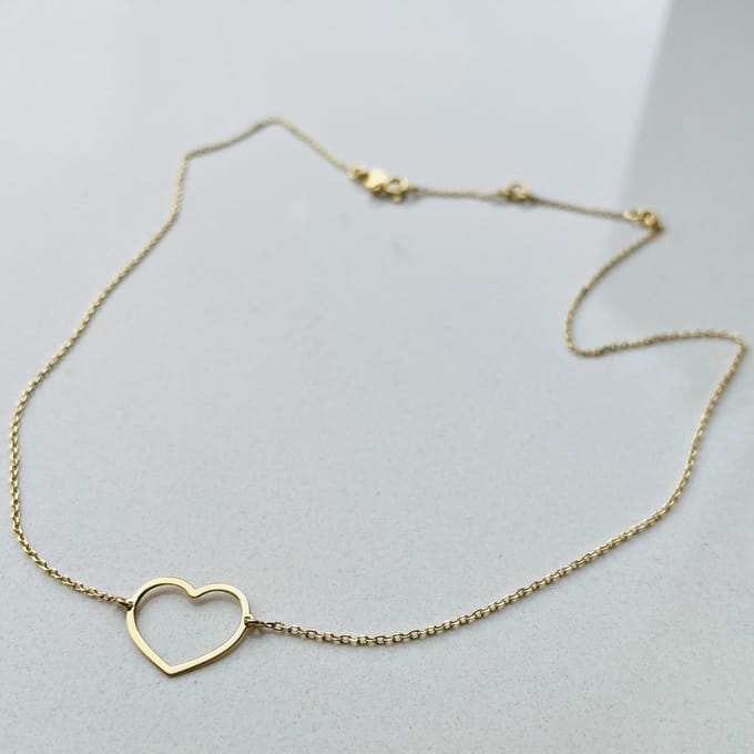 Minimalistische ketting | collier | Hart | AG925 | Goudkleurig